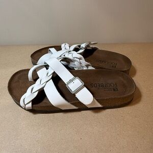 White Mountain White Braided Sandals